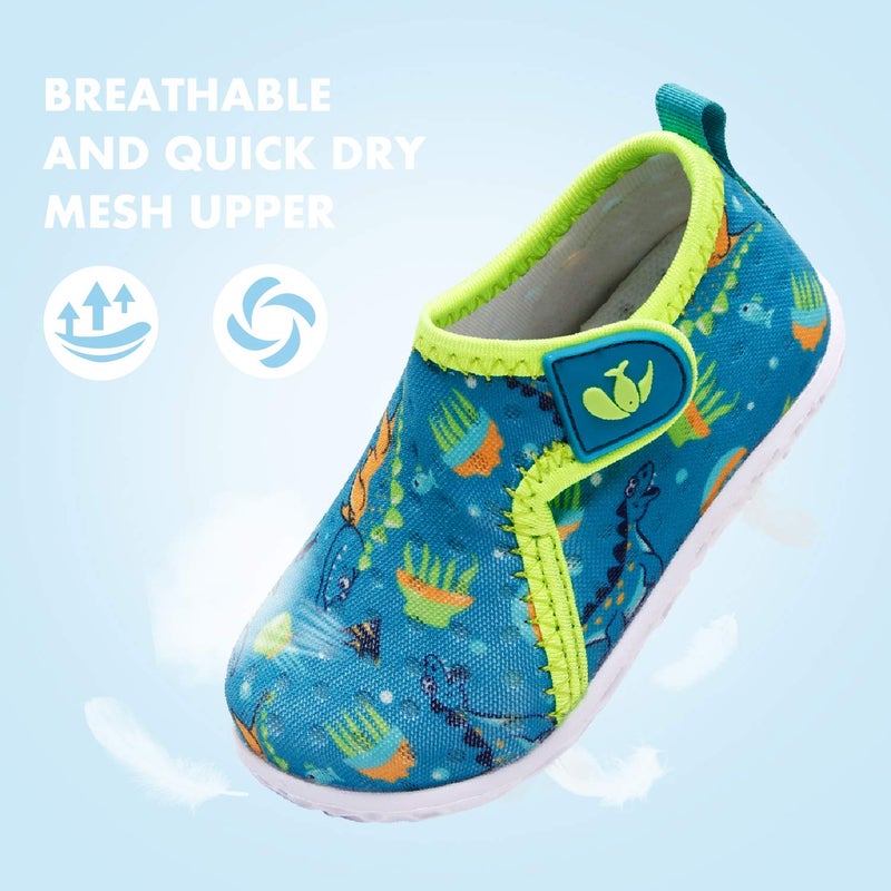 FEETCITY Baby Boys & Girls Water Shoes Quick Dry Barefoot Aqua Socks Swim Pool Beach Walking Shoe Dinosaur 12-18 Months Infant - Image 4